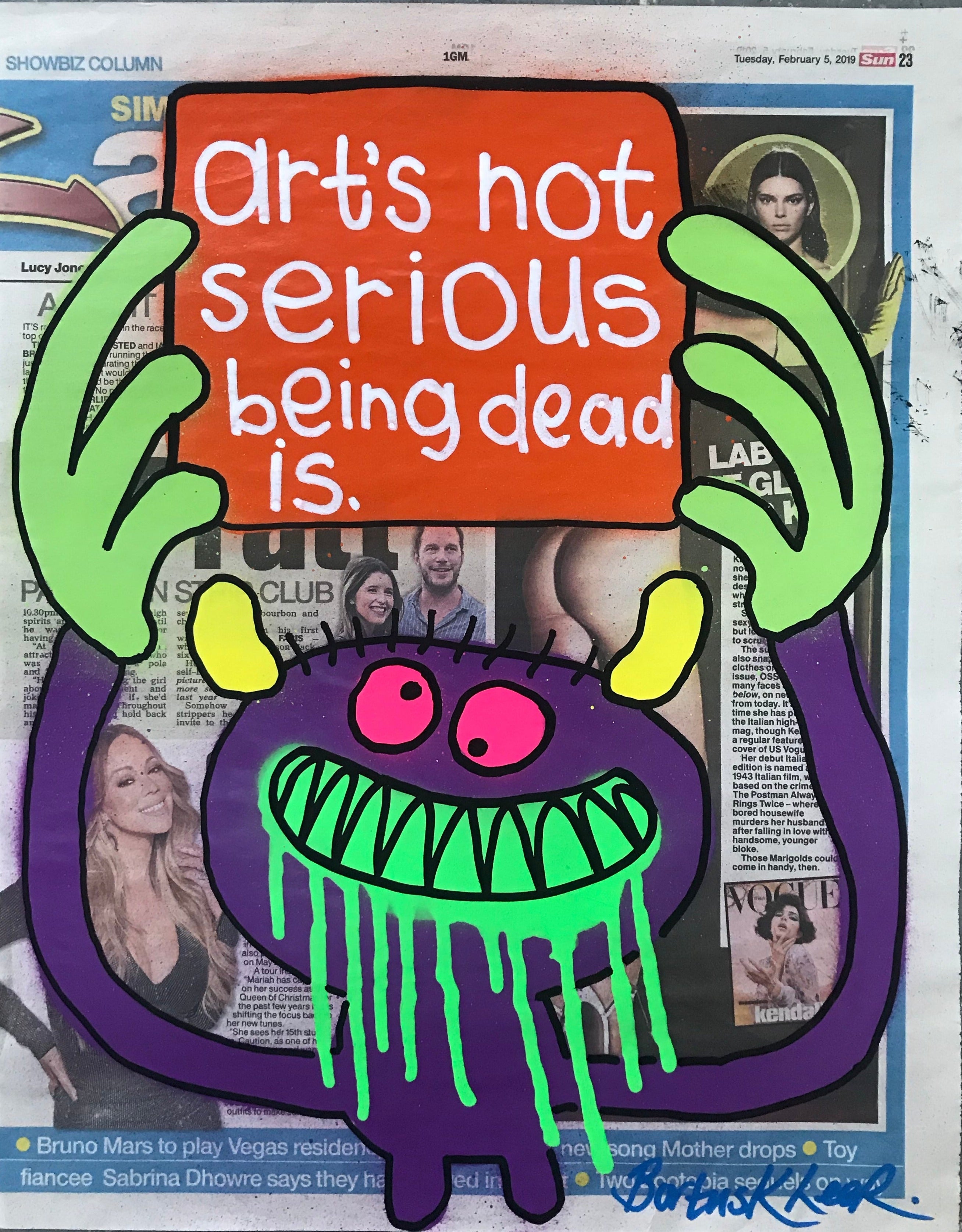 art's not serious being dead is