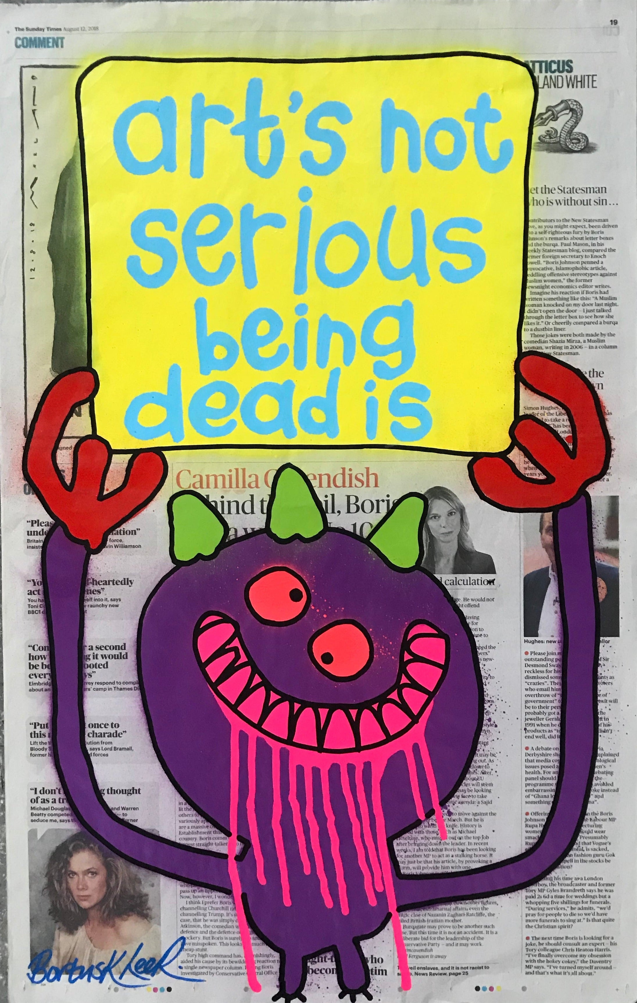 Art's not serious being dead is
